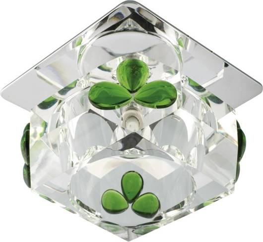 Plafoniera Candellux G4 cub decorativ din cristal fix verde 20W 