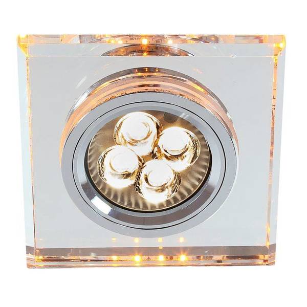 Plafoniera cu ochi cu LED chihlimbar pătrat GU10 SS-22 Candellux 2235226