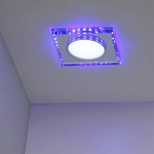 Plafoniera pătrată cu LED crom/albastru SSP-22 2263892